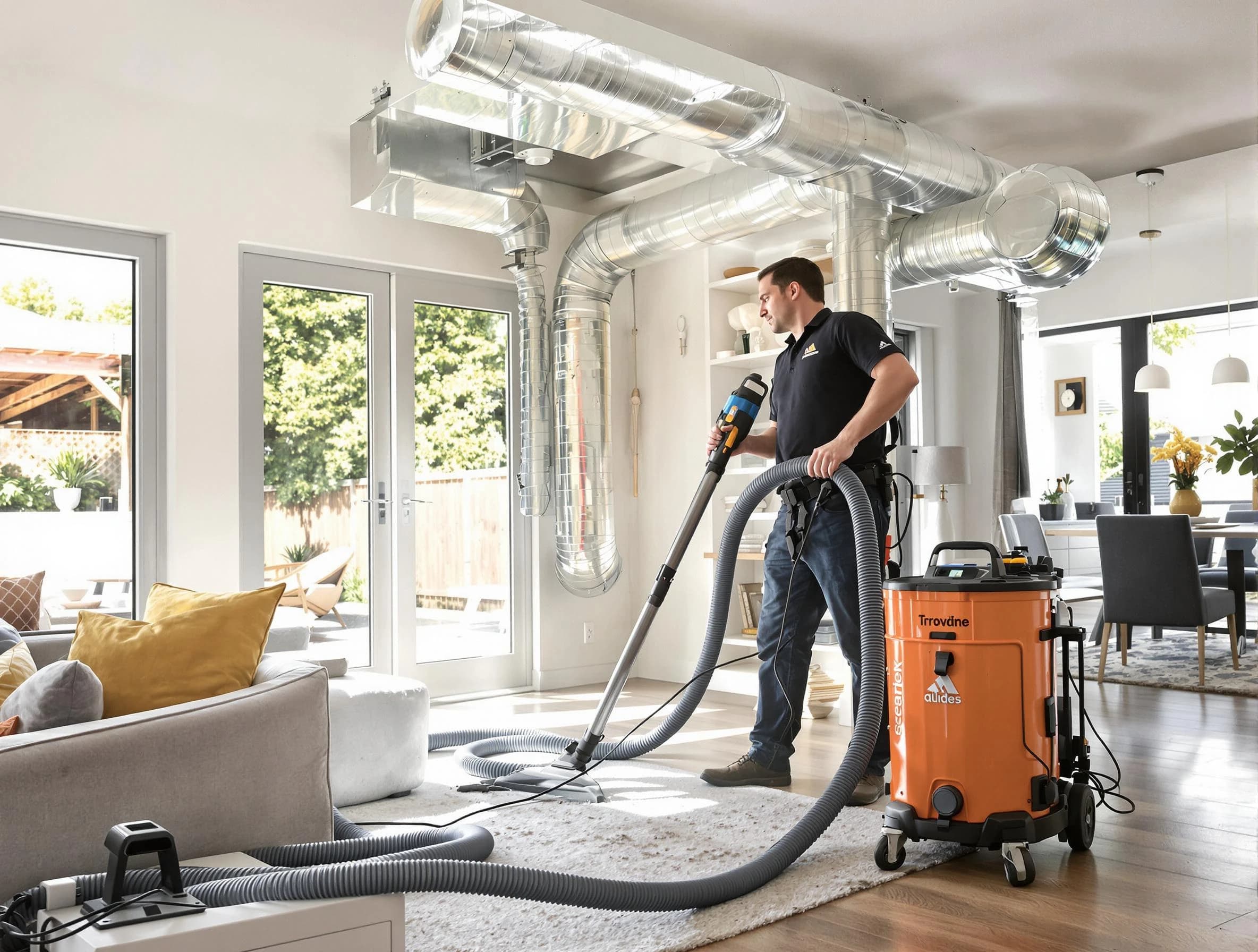 Covington Air Duct Cleaning specialist performing thorough residential duct cleaning using advanced equipment in Covington