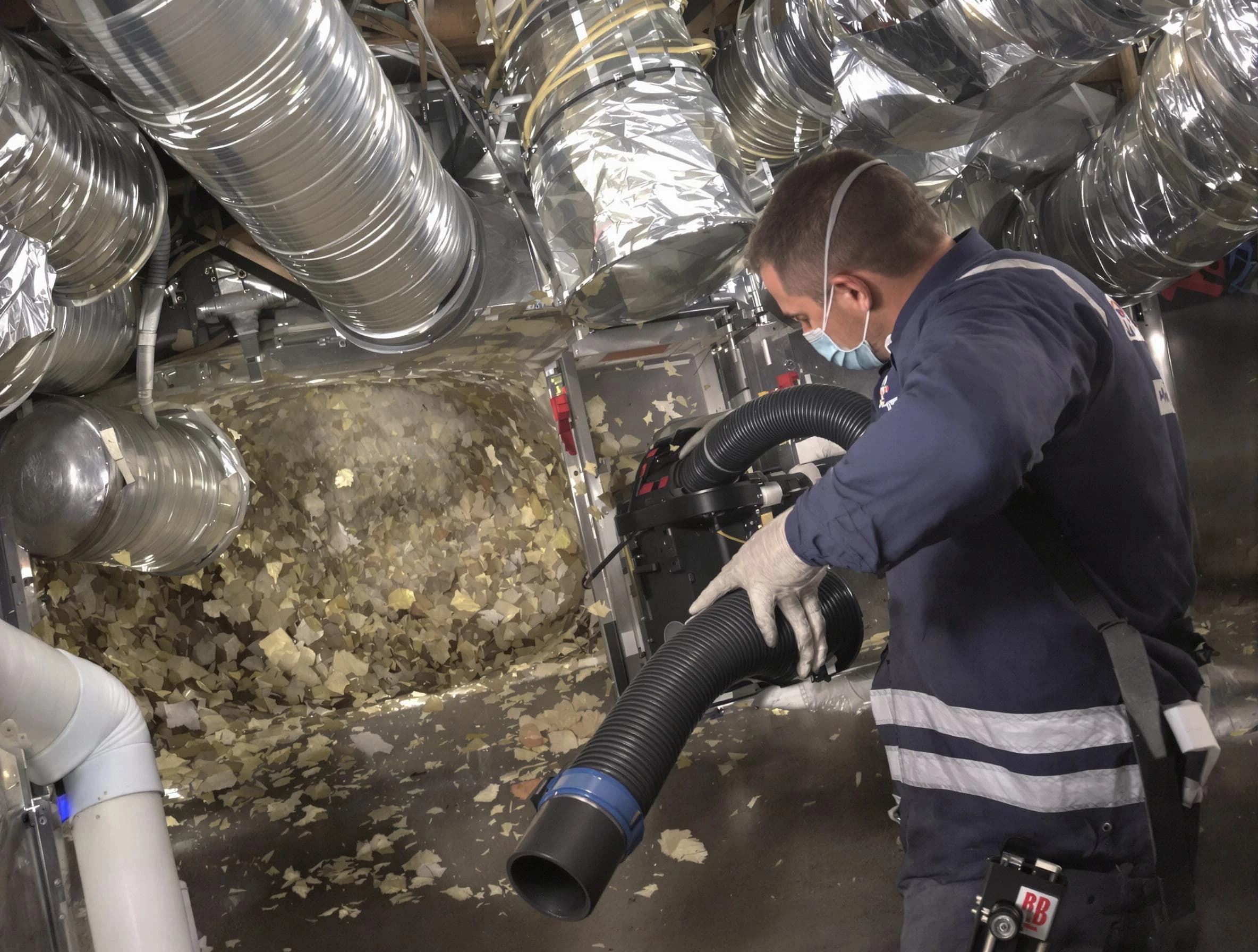 Covington Air Duct Cleaning specialist operating negative pressure cleaning equipment for thorough duct maintenance in Covington
