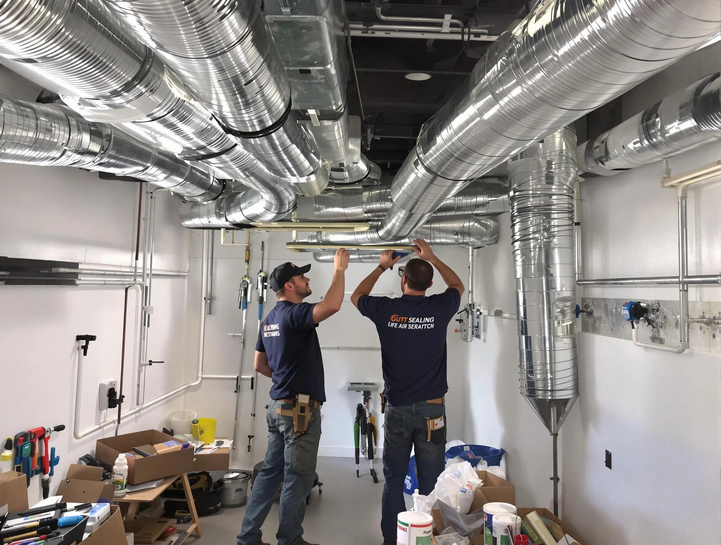 Covington Air Duct Cleaning technician applying professional duct sealing solutions in Covington