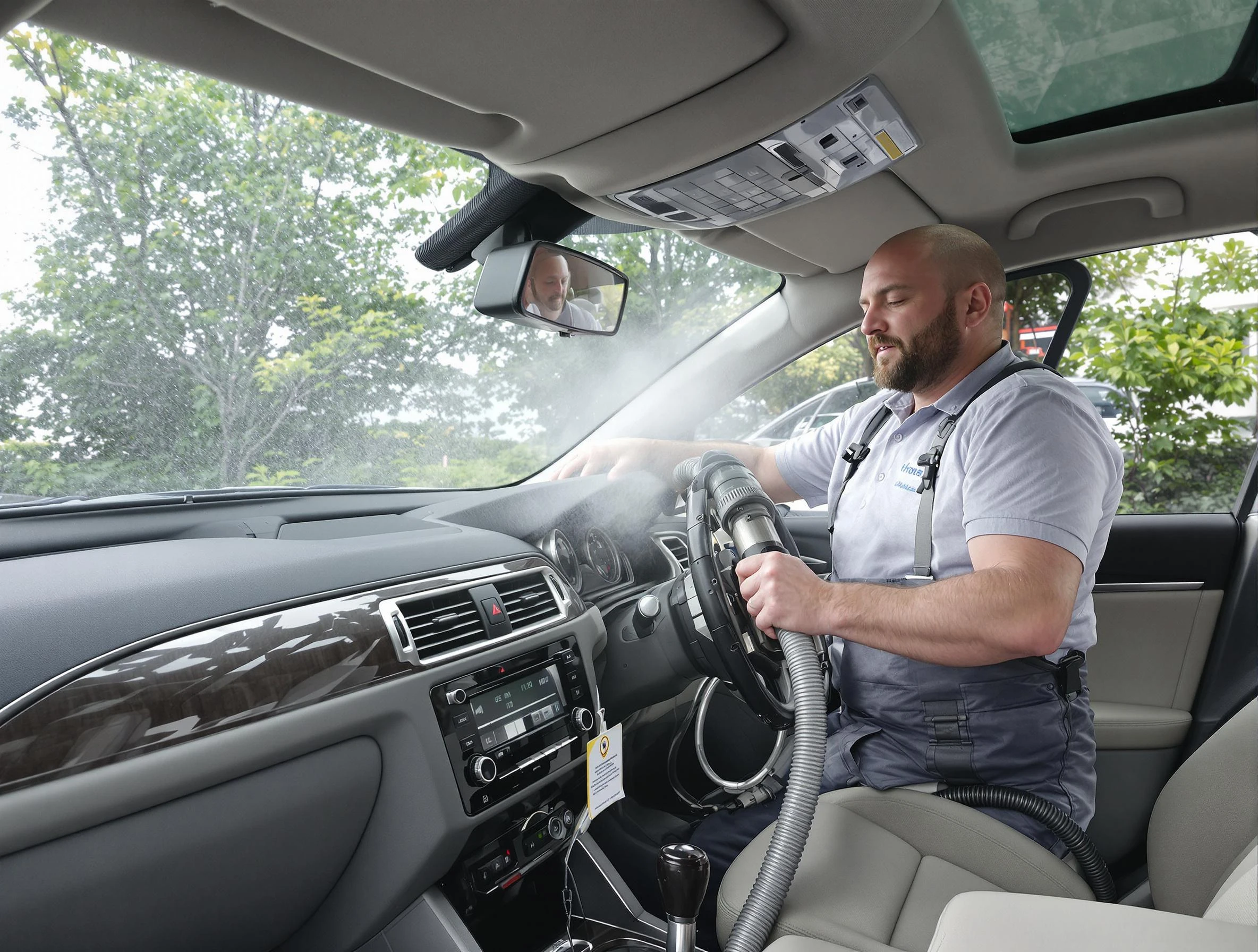 Covington Air Duct Cleaning specialist performing professional car duct cleaning in Covington